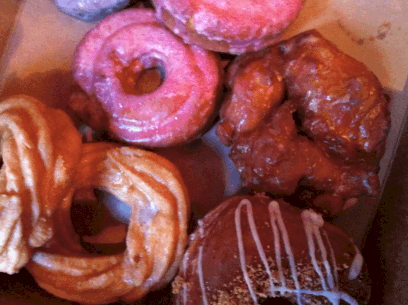 Hot out of oven – the doughnuts at GBD. Photo by Jordan Wright.