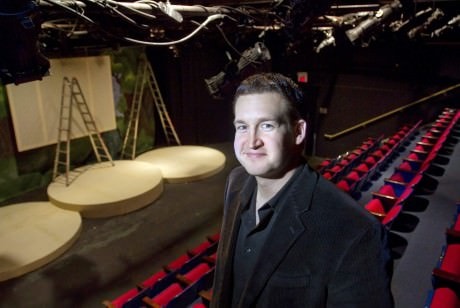 Evan Hoffmann in The Industrial Strength Theatre at NextStop Theatre Company's Industrial Strength . Theatre. Photo by Shamus Ian Fatzinger/Fairfax County Times.