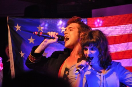 Major George Armistead (Corey Hennessey) and Mary Pickersgill (Moira Horowitz) singing “Big Ass Flag.” Photo courtesy of Dave Israel.