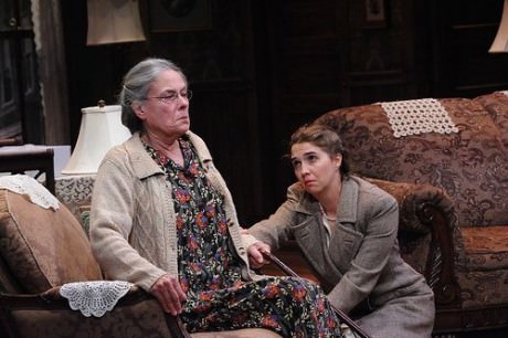 Tana Hicken as Grandma Kurnitz and Holly Twyford (Bella) in 'Lost in Yonkers' at Theater J. Photo by Stan Barouh.