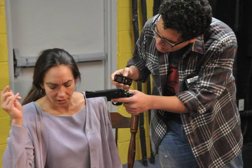 Ariana Almajan (Laura Whalen) Marlowe and Vilchez (Raymond Stitt). Photo by Val Radev .