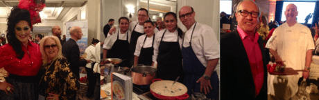 (Left to Right) Felicia Beefeater aka A. J. Dronkers with Jordan Wright – Todd Gray and Chris Edwards with team from Salamander – Gus DiMillo and Jeff Tunks of Passion Food Hospitality.