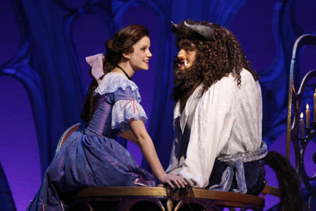 Belle (Jillian Butterfield) and Beast (Ryan Everett Wood). Photo by Joan Marcus.