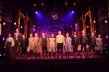 The cast and Director, Choreographer, and Assistant Choreographer) of 'Spring Awakening': Robin Weiner, Grant Saunders, Sam Baum, Stephanie Wilson, Carly Thaw, Jake Flum, Amber McGinnis Jackson (Director), Izzy Smelkinson, Matt Meyers, Jordan Tyler, Claxton Rabb, Jordan Halsey, Alisa Claire (Choreographer), Brian Collier (Assistant Choreograher), Kyle McAdam, and Christine Miyashiro. Photo by Brian Collier.