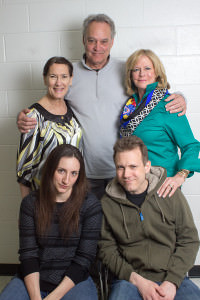 Other Desert Cities cast Seated, L to R: Kathy Ohlhaber, Jeff McDermott Standing, L to R: Jessie Roberts, Patrick David, and Susan d. Garvey Photography by David Segal, 2015.