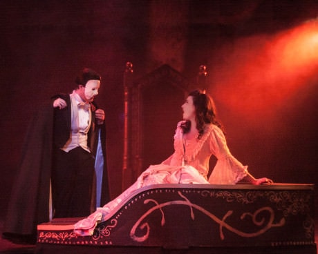 Phantom (Gabe Taylor) and Christine (Laura Sparks). Photo by Rosemary Malecki and AACC.