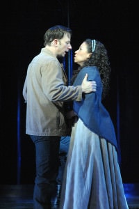Tally Sessions (Billy Bigelow) and Carey Rebecca Brown (Julie Jordan). Photo by Stan Barouh.