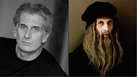 Massimiliano Finazzer Flory and himself as Leonardo DaVinci. Photo courtesy of The Kennedy Center.