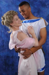Molly Janiga (Philia) and Hasani Allen (Hero). Photo by Steve Wolf.