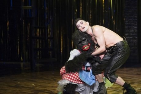 Shayna Blass (Gorilla) and Wesley Taylor (Emcee). Photo by Margot Schulman.