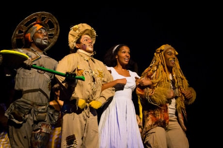Ease on Down The Road with Tinman (Willie Garner), Scarecrow (Jobrari Parker-Namdar), Dorothy (Jessie Hooker), and Lion (Nygel Robinson). Photo by C. King Photography.