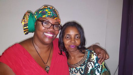 Playwright and actress Jacqui Brown and Darlene Cain mother of Dale Graham. Photo courtesy of Jacqui Brown.