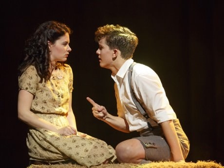 Sandra Mae Frank as Wendla and Austin McKenzie as Melchior. Photo by Joan Marcus.