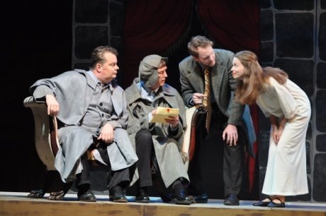 Tom Flatt (Vernon Volker, Ted Culler (Richfield Hawksley), Michael Dobbyn (Jack Morris), Abigail Ropp (Mary Pierre). Photo by Matthew Randall, Allrand Photography.