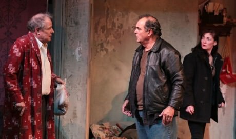 Michael Tolaydo (Maurice), Edward Gero (Tommy), and Katie deBuys (Aimee). Photo by Cheyenne Michaels.