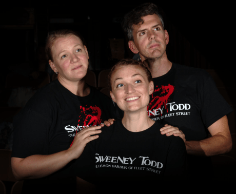 Barker Family Portrait Beggar Woman, Johanna, Sweeney Todd (L-R): Lauren Lowell, Carolyn Freel, Chad Wheeler.