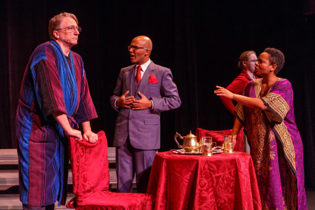 Scott Clayton-Olson (Caesar), Ahmad Maaty (Decius Brutus) and AnuRa Harrison (Calphurnia). Photo by David Harback of Harback Photography.