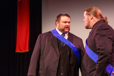 Jay Tilley (Brutus) and Leland Shook (Cassius). Photo by David Harback of Harback Photography.