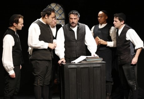 Jamie LaVerdiere, Nicholas Mongiardo-Cooper, David Bryant Johnson, Robert Cuccioli, Curtis Wiley, and Christopher M. Williams. Photo by Carol Rosegg.