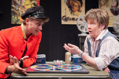 David Mavricos & Lynn Steinmetz Playing Trivia. Photo courtesy of Washington Stage Guild.