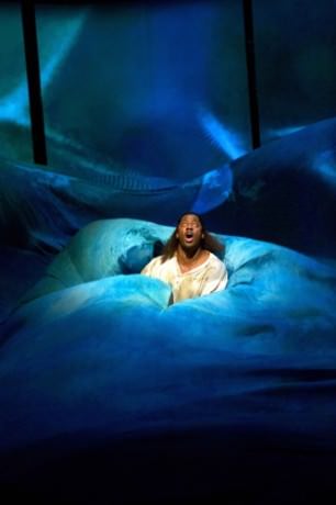 Pericles (Wayne T. Carr) is caught in a rough storm at sea in Pericles. Photo by Teresa Wood.
