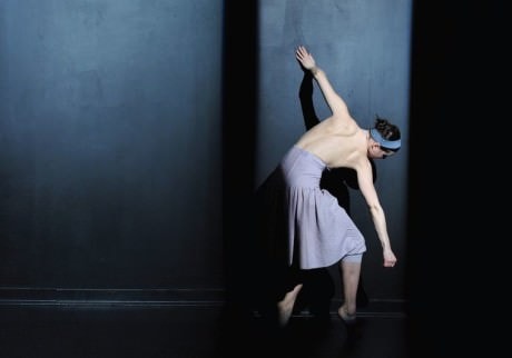 Mirenka Cechova assumes the persona of Anne Frank. Photo by Martin Mark.