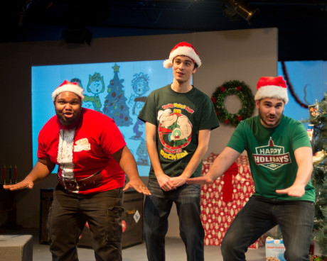 The cast of 'Every Christmas Story Ever Told (And Then Some). Photo by Harvey Levine.