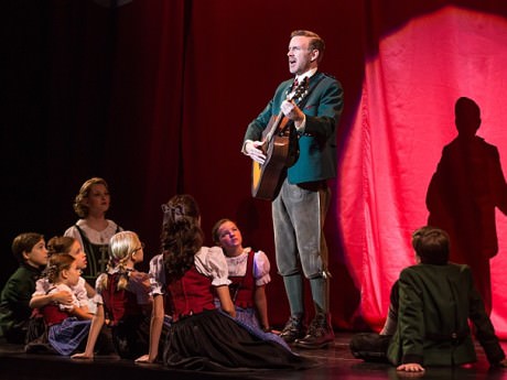 Ben Davis (Captain von Trapp), Kerstin Anderson (Maria), and the von Trapp Children. Photo by Matthew Murray.