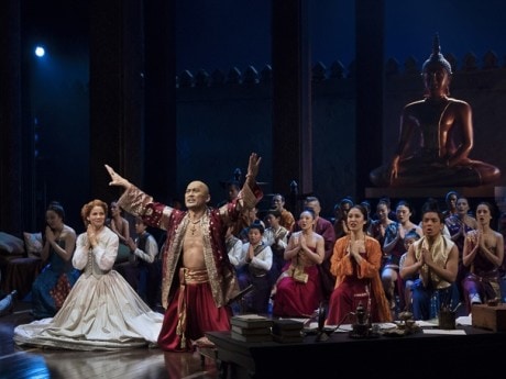 Kelli O’Hara (Anna), Ken Watanabe (King of Siam), and the cast of ‘The King and I.’ Photo by Paul Kolnik.