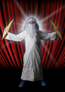 Rich Potter, as the Creator of the Universe. Photo by Karl Gary.