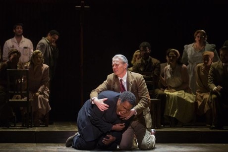 Eric Owens (Stephen Kumalo) and Wynn Harmon (James Jarvis). Photo by Karli Cadel.