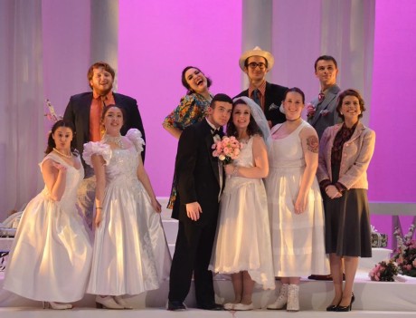 Sarah Yoney, Jacob Gallo, Kate Anderson-Song, Izzy Smelkinson, Tristan Salvon-Harman, Emily Corinne Smith, Patrick Kavanagh, Hannah Ruth Wellons, David Brewer, and Robin Weiner. Photo by : Emily Pound.