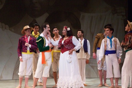 Anamer Castrello (Carmen) and cast members. Photo by Angelisa Gillyard.