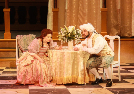 "La Serva Padrona': Serpina (Crossley Hawn) and Uberto (Eric Gramatges. Photo by Dan Weaver.