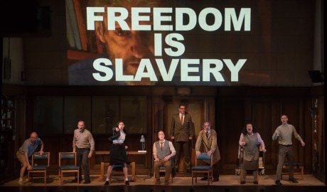 The cast of '1984.' Photo by Ben Gibb, courtesy of Headlong Theatre.