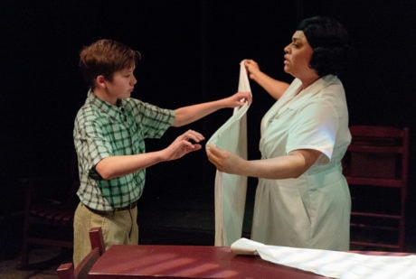 Ethan Van Slyke (Noah) and Iyona Blake (Caroline). Photo by Keith Waters, Kx Photography.