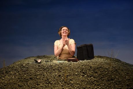 E. Ashley Izard as Winnie in Happy Days, applauding cheerfully. Photo by Shawn May.