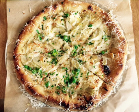 Braised Artichoke Pizza.