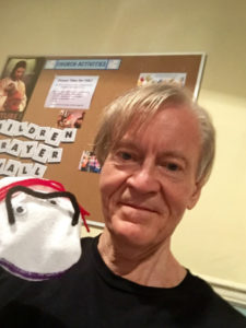 John Stoltenberg and puppet at The Studio Theatre’s 'Hand to God.'