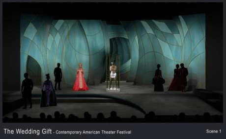 Rendering of set for "The Wedding Gift." Courtesy of designer David M. Barber.