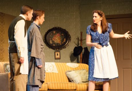 L to R: Jeremy Crawford (Jay), Andrew Sharpe (Arty), and Mary Rogers (Bella). Photo by Malia Murray.