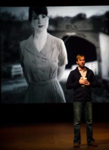 Derek Basthemer (Robert) remembering Francesca. Photo by Maura McConnell.