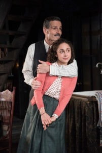 Carolyn Faye Kramer (Anne Frank) and Paul Morella (Otto Frank). Photo by Stan Barouh.