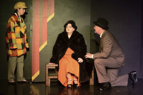 Shannen Banzhoff (Louise), Karen Heyser-Paone (Rose), and Steve Steele (Herbie) listens. Photo by Ric Dugan/