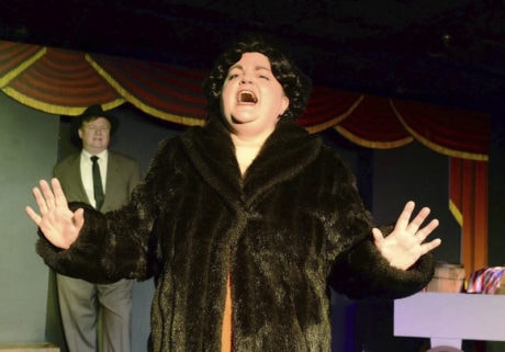 Karen Heyser-Paone (Rose) singing "Everything's Coming Up Roses" as Steve Steele (Herbie) listens. Photo by Ric Dugan/