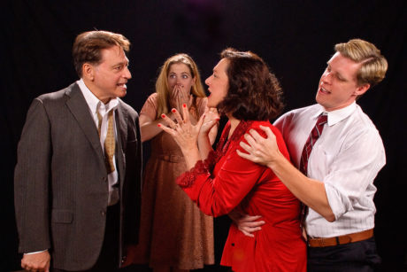 L to R: Joseph Mariano (George), Sarah Wade (Honey), Debbie Barber-Eaton (Martha), and Ron Giddings (Nick). Photo by Colburn Images.