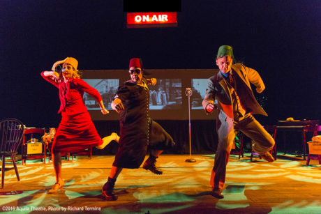 Cast of Aquila Theater's production of Agatha Christie's "Murder on the Nile": Lincoln Hudson, Palmyra Mattner, and Toby Miller. Photo by Richard Termine.