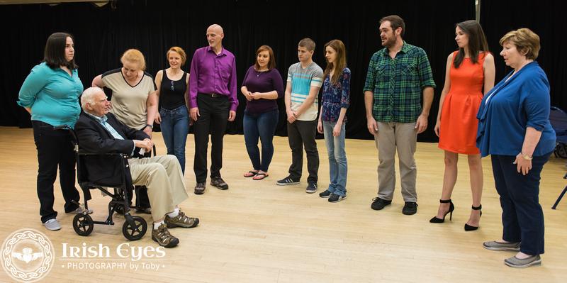 Far Left: Lester Trainsmith (Mike Scott), the network owner, talks with the actoids and production staff and tries to talk Jacie into becoming Regional Director. Photo by Irish Eyes Photography by Toby.