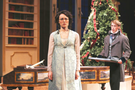 Katie Kleiger (Mary Bennet) and William Vaughan (Arthur de Bourgh). Photo by Grace Toulotte.