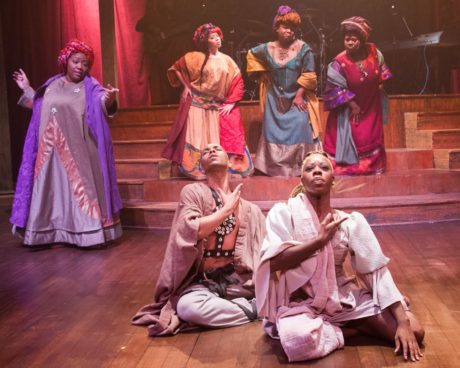 Shanté M. Moore, Amaiya Holley, Catrina Brenae, Jocelyn Jenkins, and foreground: Danielle Glover, and Tony Thomas II. Photo by C. Stanley Photography.